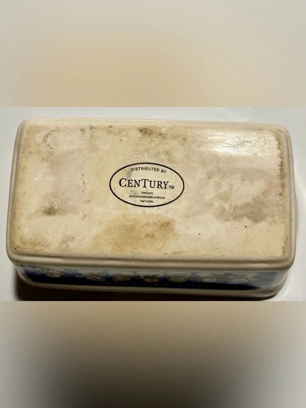 Holiday 'Let It Snow' Snowman Ceramic Serving miniture loaf dish- Cream and Blue